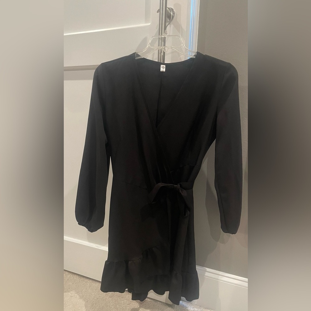 Elegant Black Wrap Dress